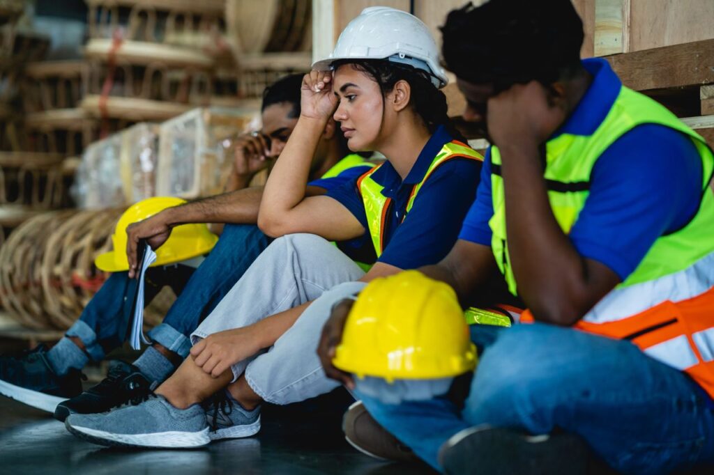 A group of warehouse workers felt sad and stressed